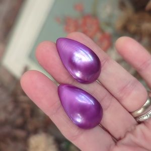 6/$60 Metallic electric purple screw back earrings